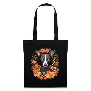 Cadeau de chien lévrier italien - Sac en tissu - noir - Devant