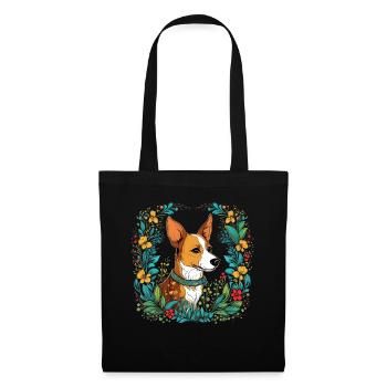 Jack Russel Terrier Hund Geschenk - Stoffbeutel - Schwarz - Vorne