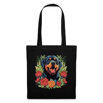 Cadeau pour chien Rottweiler - Sac en tissu - noir - Devant