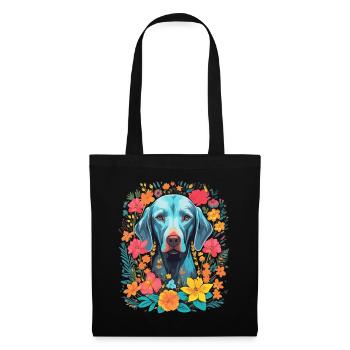 Cadeau de chien Weimaraner - Sac en tissu - noir - Devant