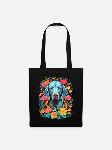 Weimaraner Hund Geschenk - Stoffbeutel - Schwarz