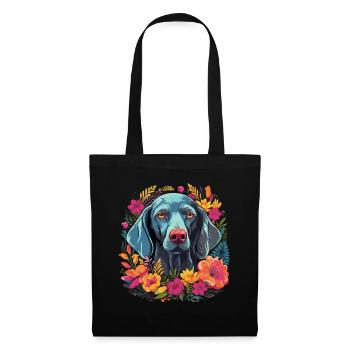 Cadeau de chien Weimaraner - Sac en tissu - noir - Devant