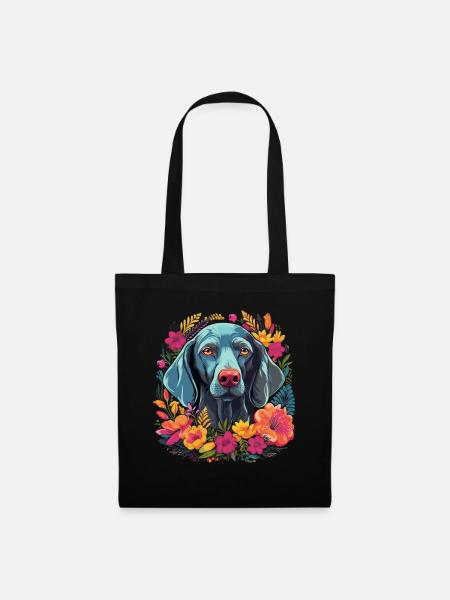Weimaraner Hund Geschenk - Stoffbeutel - Schwarz