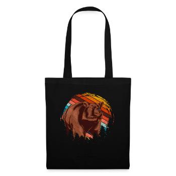 Animal Lover Forest Animal Gift Retro Bear - Tote Bag - black - Front