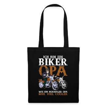 Ich bin Biker Opa wie ein normaler Opa nur cooler - Stoffbeutel - Schwarz - Vorne