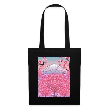 Japanese Nature Sakura Gift Mountain Cherry Blossoms - Tote Bag - black - Front