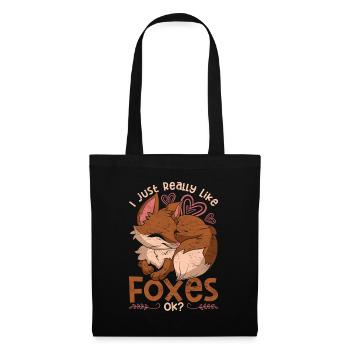 I really like foxes ok forest animal funny fox - Tote Bag - black - Front