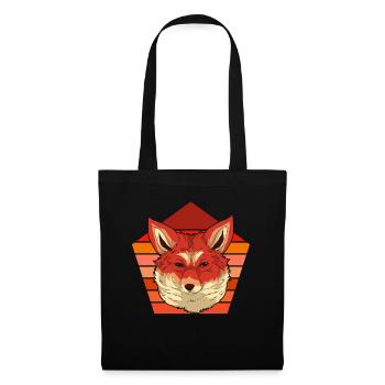 Fuchs Liebhaber Wald Tier Geschenk Retro Fuchs - Stoffbeutel - Schwarz - Vorne