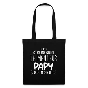 Meilleur Papy - Cadeau Meilleur Grand-Père Humour - Sac en tissu - noir - Devant
