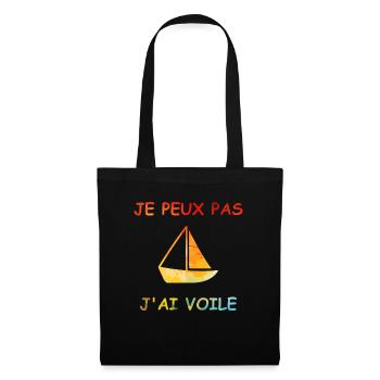 Je peux pas j'ai voile - Sac en tissu - noir - Devant