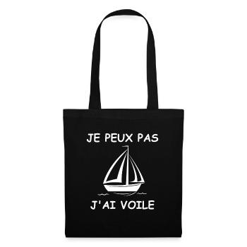 Je peux pas j'ai voile - Sac en tissu - noir - Devant