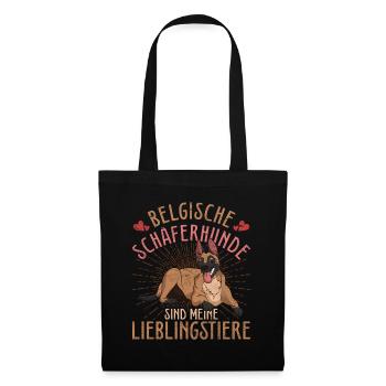 Belgische Schäferhunde sind meine Lieblingstiere - Stoffbeutel - Schwarz - Vorne