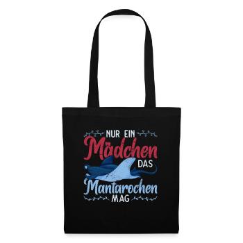 Nur ein Mädchen das Mantarochen mag Mantarochen - Stoffbeutel - Schwarz - Vorne