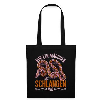 Nur ein Mädchen das Schlangen mag Reptil Schlange - Stoffbeutel - Schwarz - Vorne