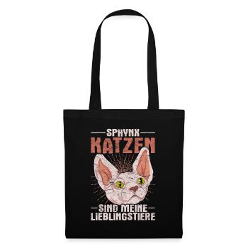 Sphynx Katzen sind meine Lieblingstiere Hauskatze - Stoffbeutel - Schwarz - Vorne