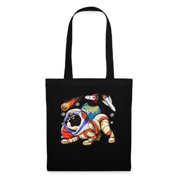 Frenchie Hunde Geschenk Astronaut Bulldogge - Stoffbeutel - Schwarz - Vorne