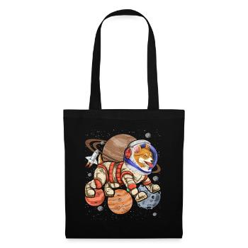 Galaxie Astronaut Hunde Geschenk Weltraum Corgi - Stoffbeutel - Schwarz - Vorne