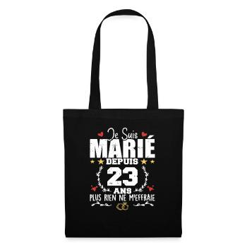 Je Suis Marié Depuis 23 Ans, Cadeau 23 Ans Mariage - Sac en tissu - noir - Devant