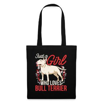 Dog Lover Girl Cadeau Dog Bull Terrier - Sac en tissu - noir - Devant