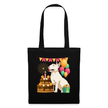 Birthday Party Dogs Gift Bull Terrier - Tote Bag - black - Front