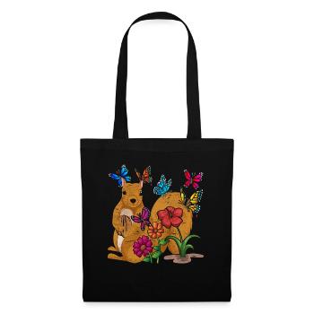 Cadeau animal forestier Écureuil papillon - Sac en tissu - noir - Devant