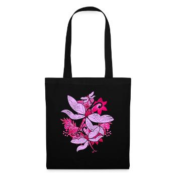 Bunte Blumen Insekt Geschenk Tierliebhaber Libelle - Stoffbeutel - Schwarz - Vorne