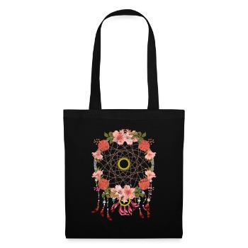 Boho Hippie Jewelry Gift Flower Dream Catcher - Tote Bag - black - Front