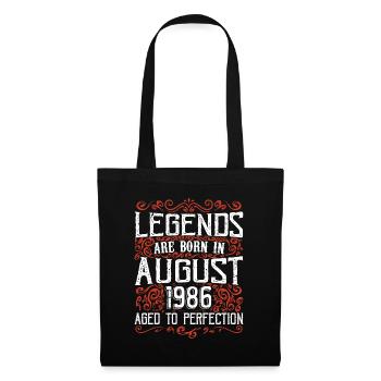 1986 August Vintage Retro Anniversary August 1986 - Tote Bag - black - Front