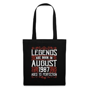 1987 August Vintage Retro Anniversary August 1987 - Tote Bag - black - Front