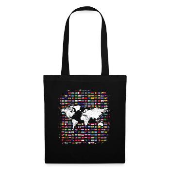 World Map Travel Map Gift Flag - Tote Bag - black - Front