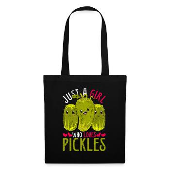 Juste une fille qui aime les concombres Concombre Cornichon - Sac en tissu - noir - Devant