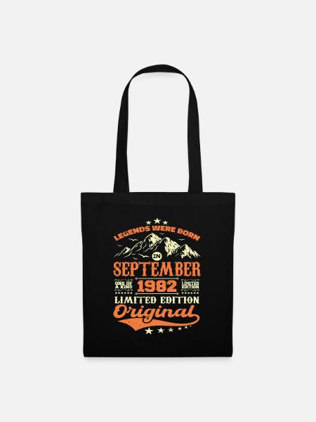 Vintage September 1982 Vintage Geburtstagsgeschenk - Stoffbeutel - Schwarz