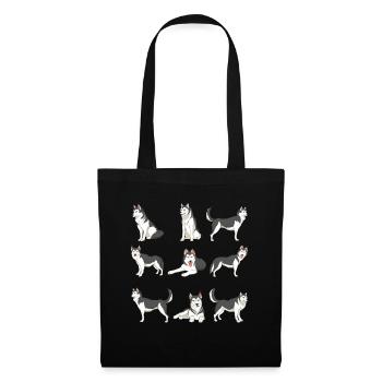 Hundeliebhaber Sibirischer Hund Geschenk Husky - Stoffbeutel - Schwarz - Vorne