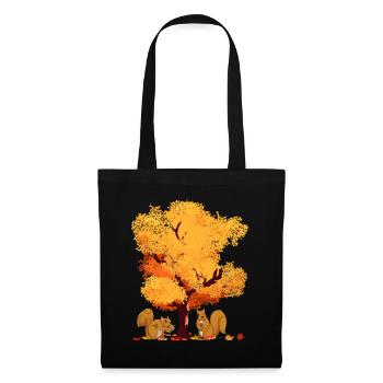 Farbenfrohes Laub Wald Baum Geschenk Herbst - Stoffbeutel - Schwarz - Vorne