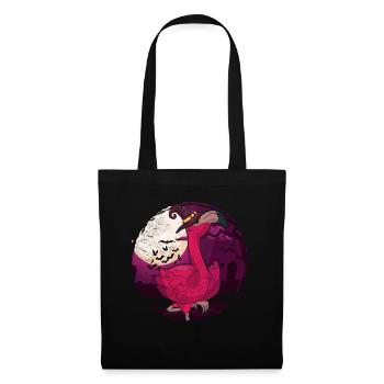 Chapeau de sorcière de pleine lune cadeau Halloween Flamant - Sac en tissu - noir - Devant
