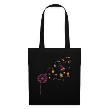 Hexen Hut Geschenk Gruseliges Pusteblume Halloween - Stoffbeutel - Schwarz - Vorne