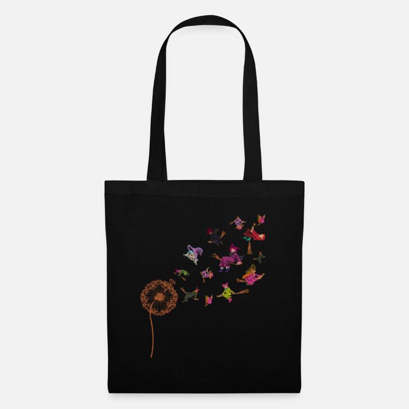 Gruseliges Hexen Geschenk Pusteblume Halloween - Stoffbeutel - Schwarz