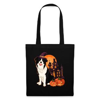 Pumpkin Dogs Gift Moon Halloween Border Collie - Tote Bag - black - Front