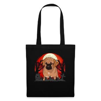 Creepy Dogs Gift Moon Halloween Puggle - Tote Bag - black - Front