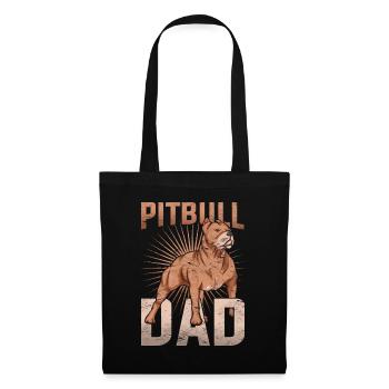 Pitbull Papa Hunde Vatertag Geschenk Pitbull - Stoffbeutel - Schwarz - Vorne