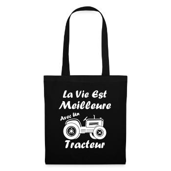 La vie est meilleure avec un tracteur - Sac en tissu - noir - Devant