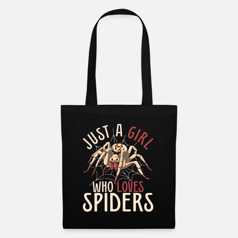 Arachnide Tierliebhaber Mädchen Geschenk Spinne - Stoffbeutel - Schwarz