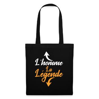 Homme la legende cadeau humour homme - Sac en tissu - noir - Devant