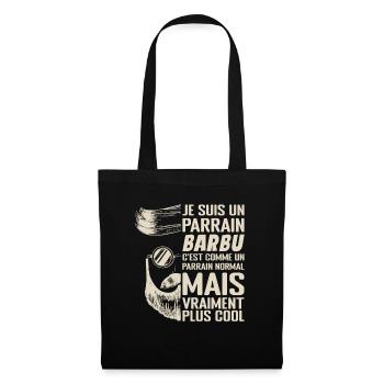 Parrain Barbu Qui Déchire Idée Cadeau Parrain Cool - Sac en tissu - noir - Devant