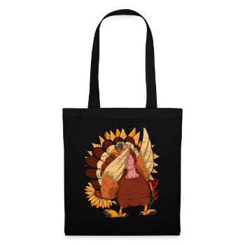 Autumn Sunflower Bird Gift Dabbing Turkey - Tote Bag - black - Front