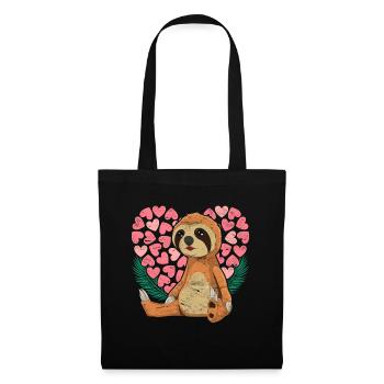 Zoo Animal Paresseux Coeur Cadeau Amour Paresseux - Sac en tissu - noir - Devant