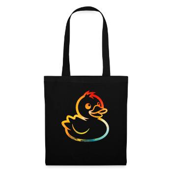 canard coloré - Sac en tissu - noir - Devant