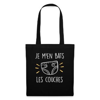 Je M'en Bats Les Couches - Sac en tissu - noir - Devant