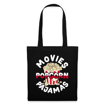 Cinema Snack Movies Pajama Gift Funny Popcorn - Tote Bag - black - Front