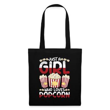 Juste une fille qui aime le pop-corn Snack Popcorn - Sac en tissu - noir - Devant